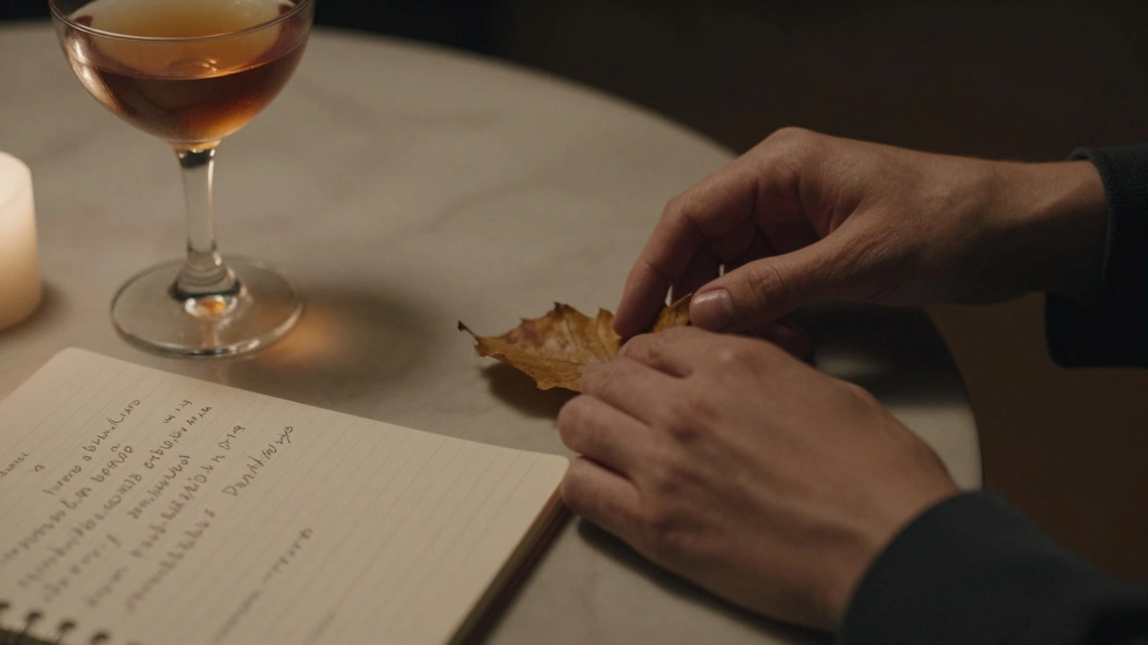 Gentle hand gesture showing care and attention during a quiet moment on a date.